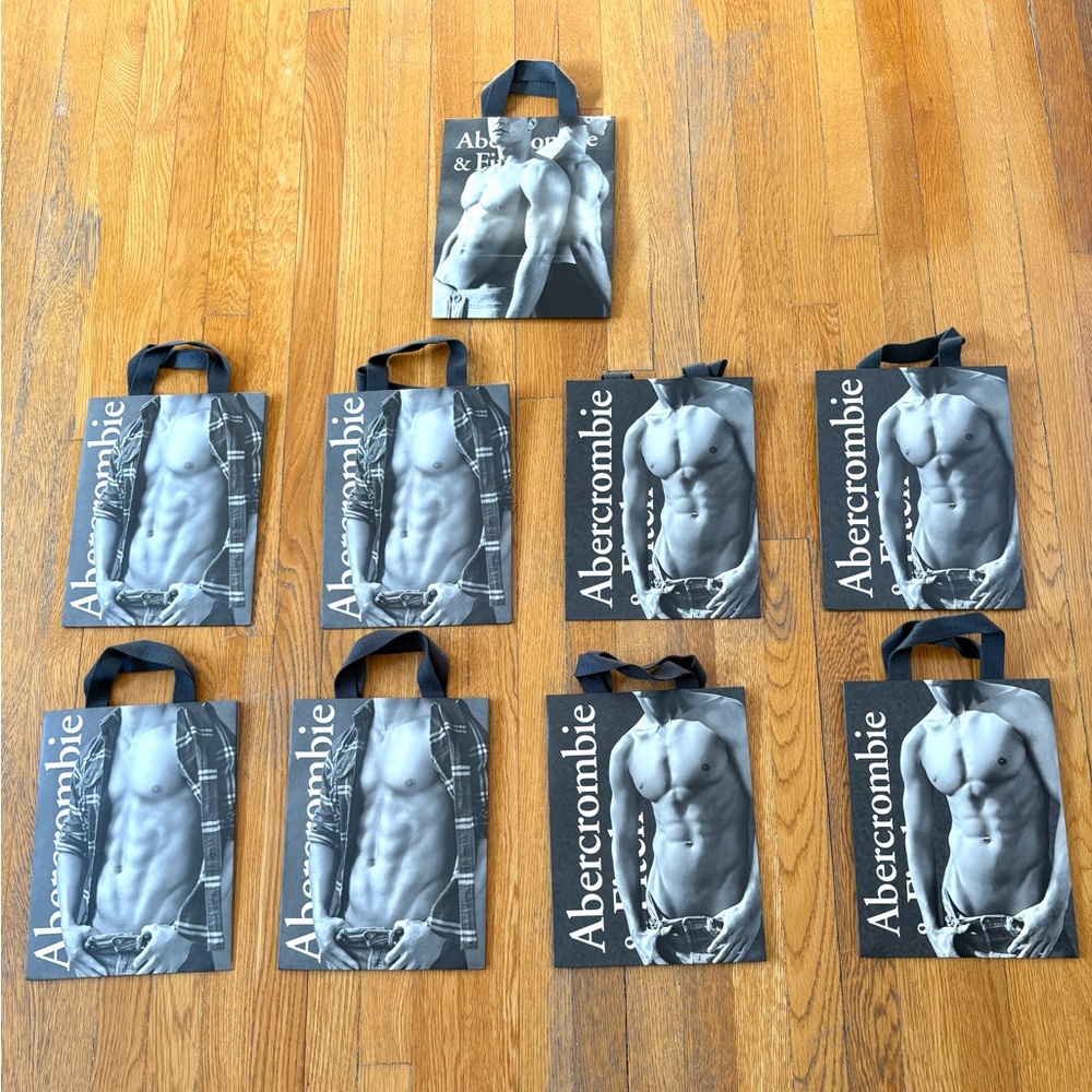 Abercrombie & Fitch Vintage Monochrome Shopping Bags NEW